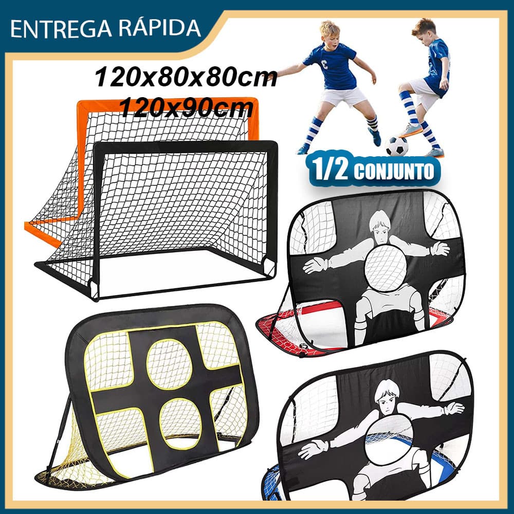 1/2 set Rede de gol de futebol , gol, estrutura de gol, dobrável portátil, com Bolsa para armazenamento