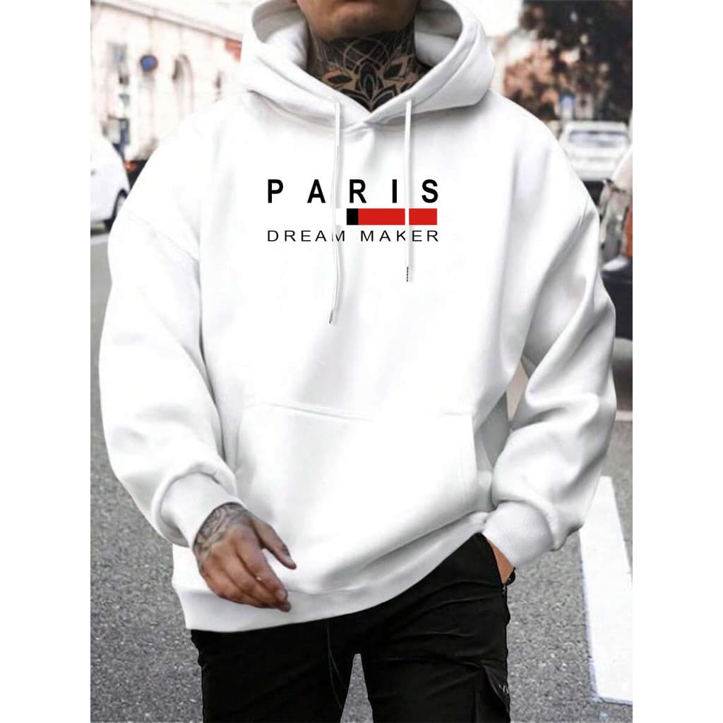 Moletom Masculino Moletom Canguru Blusa de Frio Unissex Moletom Estampado Paris Dream Moletom Unissex