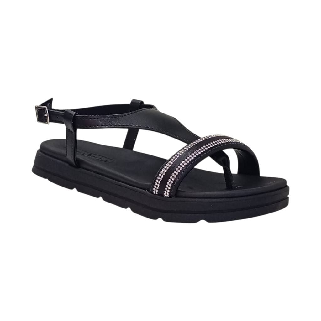 Sandália Papete Moleca Flatform Com Strass Moleca 5490.126