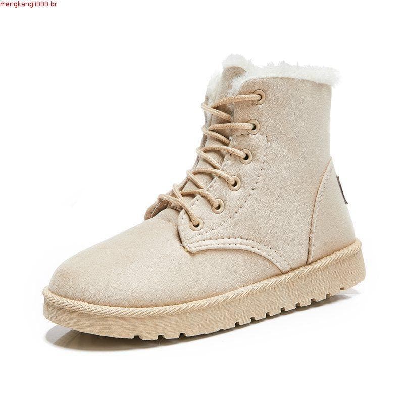 W Inverno Versão coreana de inverno Botas de neve estudantis Botas de neve femininas Botas curtas Botas quentes Botas