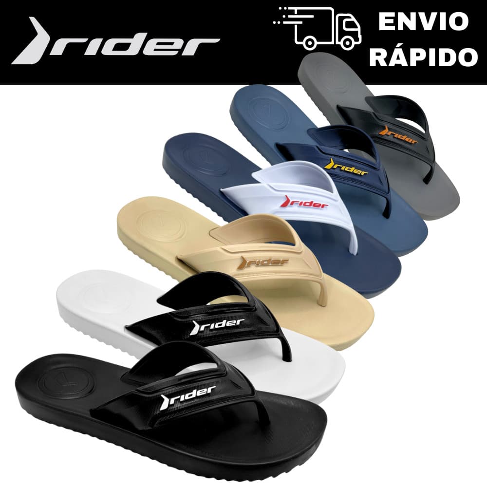 Chinelos Masculinos Rider Trace 12608 - Preto, Azul, Branco, Bege e Cinza