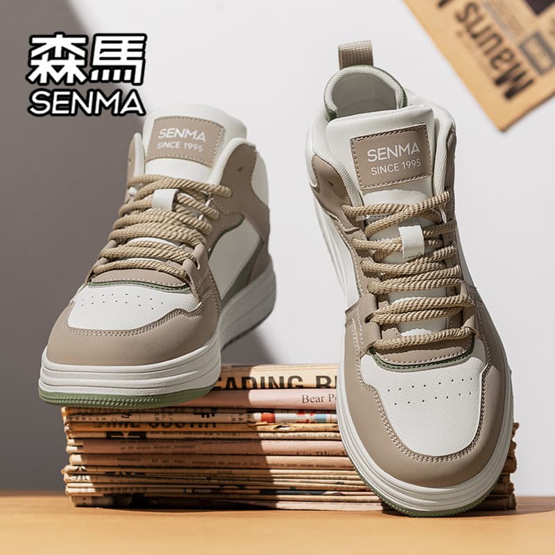 Senma sapatos masculinos inverno de alta qualidade All-Match tênis casuais nicho Original juventude Mid-top esportes aum