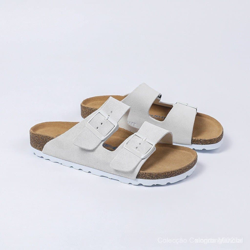Sandálias Birken Unissex em Cortiça @ Stock Série Arizona Sandálias de Moda Sapatos de Praia POIUKLO32