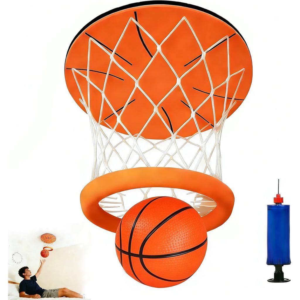 Mini Cesta de Basquete, Cesta de Basquete de Teto para Interior, Divertido Jogo de Basquete Montado na Parede com Bola e