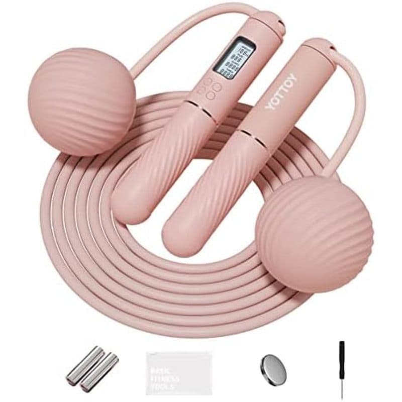 Corda de pular adulta YOTTOY - corda de pular de contagem sem fio, equipada com grande corda de pular dedicada à bola de