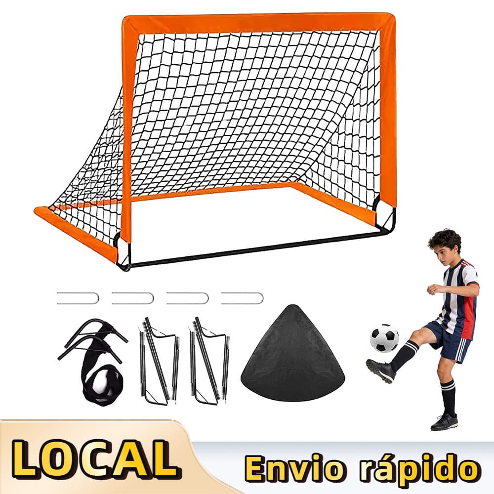 Rede de gol de futebol infantil | Conjunto duplo de gol de futebol dobrável com alfinete em forma de U