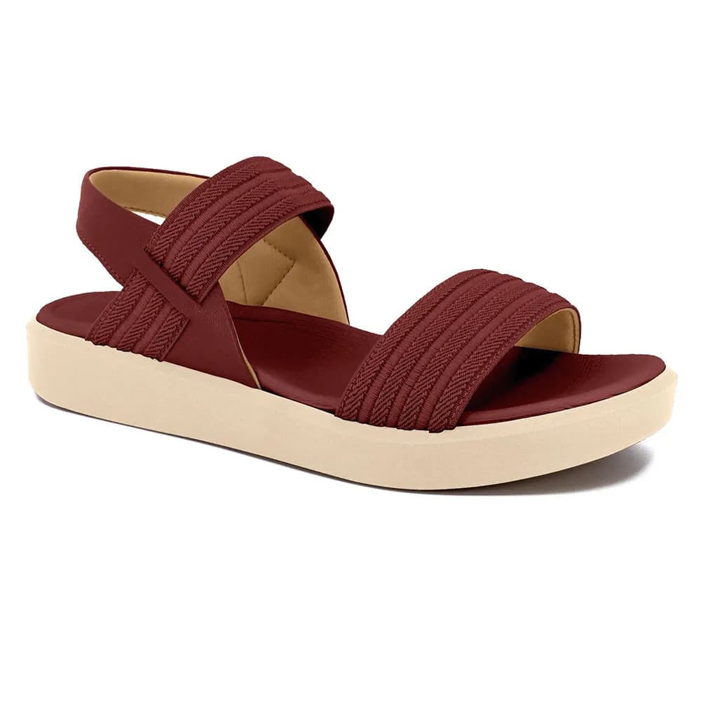 Sandália Feminina Confortável - Usaflex Elástico (Rebu, Azul, Preto, Vanilla)