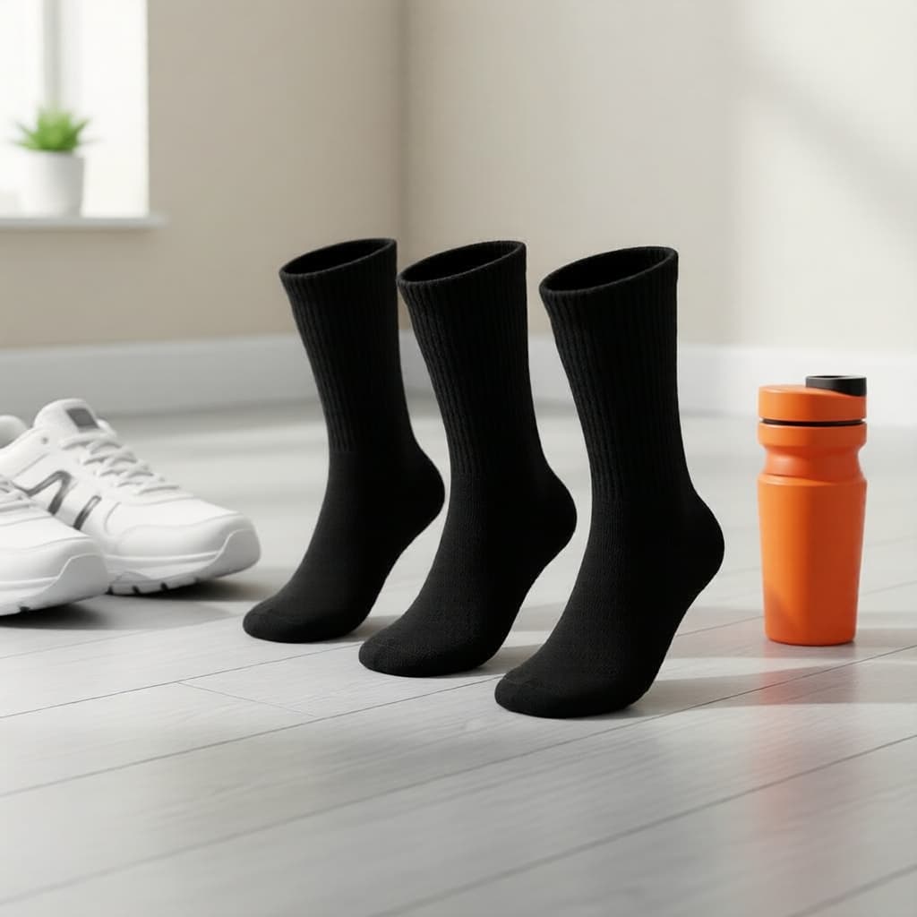  3 Pares de Meias Esportivas de Algodão Longas e Grossas Lupo – Meias Longas e Aconchegadas para Homens e Mulheres