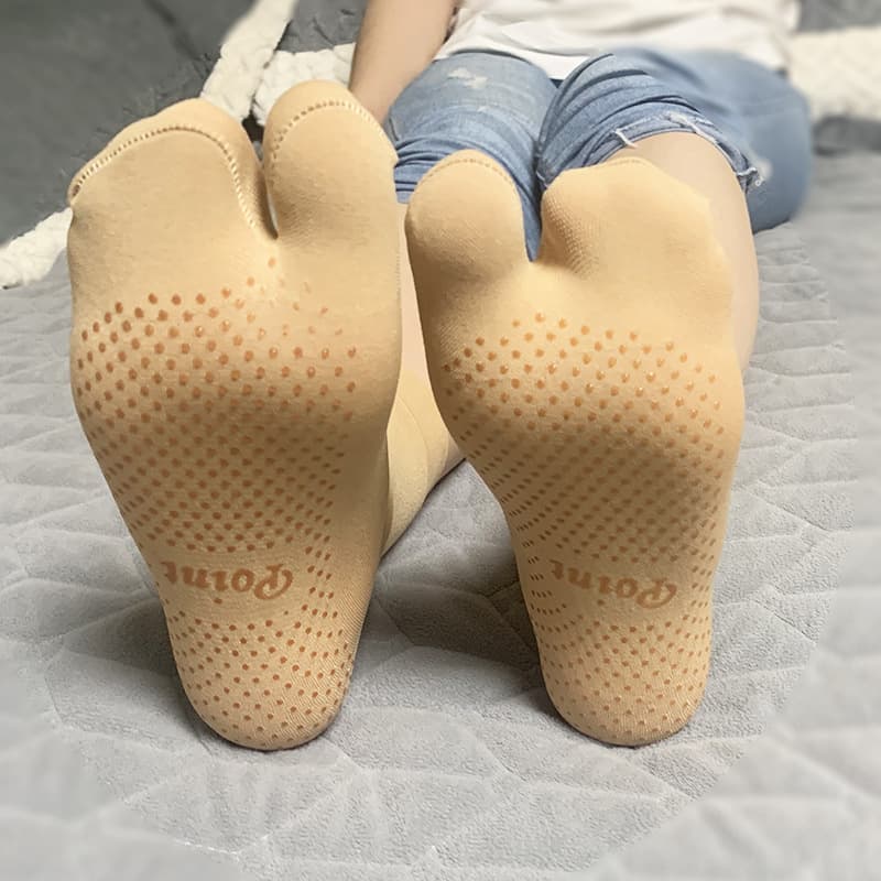  Meias-calças femininas com dedos separados, meias respiráveis para verão, antiderrapantes, sandálias com dois dedos