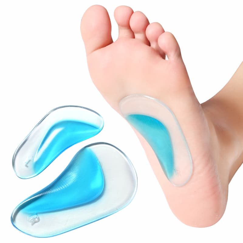  Palmilha de suporte de arco, palmilha de silicone, meia palmilha, não deformável, lavável, reutilizável