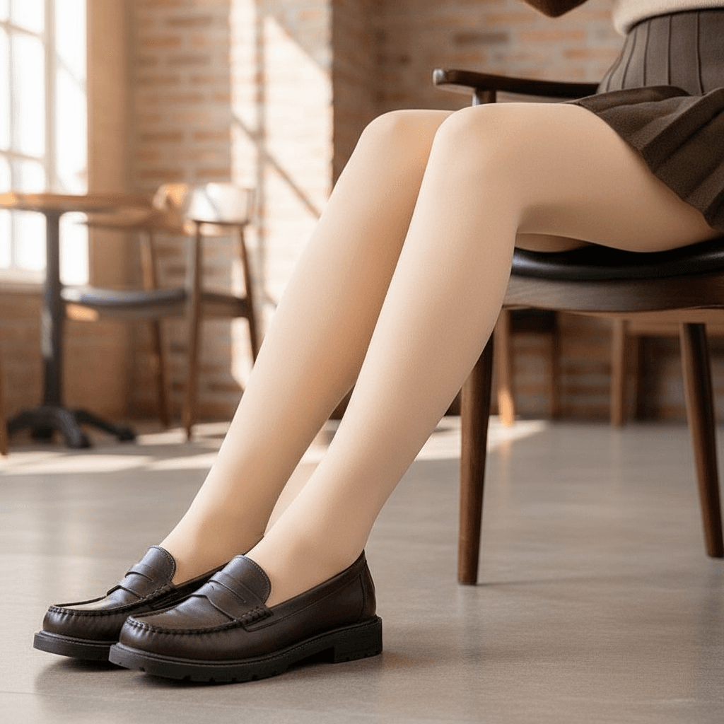  Meia-calça feminina 100D 'Bare Leg Magic' - Meia-calça opaca ultra natural com acabamento semelhante à pele | Quente e