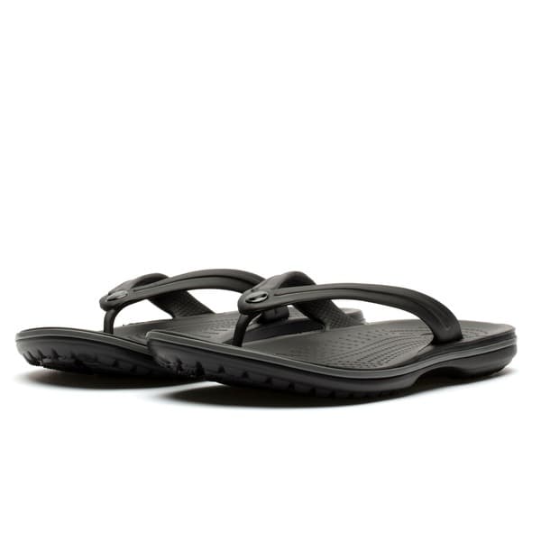 Crocs Crocband Flip Flop preto, elástico, estilo casual, material de borracha.