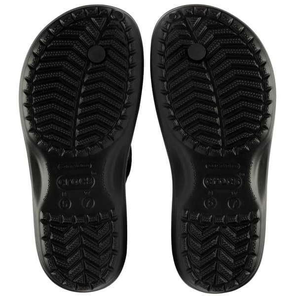 Sola do Crocs Crocband Flip Flop preto, elástico, estilo casual, material de borracha.