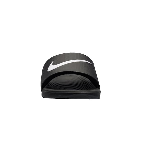 Nike Kawa Chinelo Infantil Texturizada, preto com detalhes em branco, logotipo Nike.
