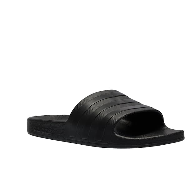 Adidas Adilette Aqua Flip Flops preto, estilo minimalista, material sintético.