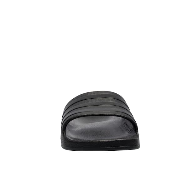 Adidas Adilette Aqua Flip Flops preto, design simples, material sintético, logotipo Adidas.