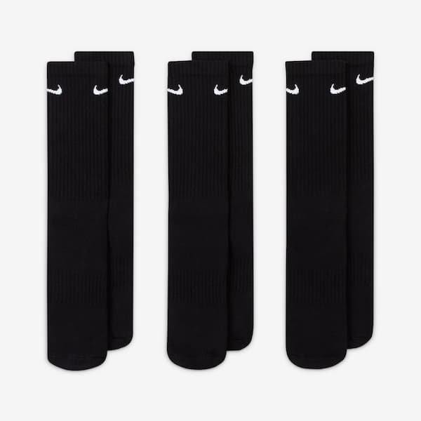 Kit de Meias Nike Everyday Cushioned Crew Cano Alto Unissex