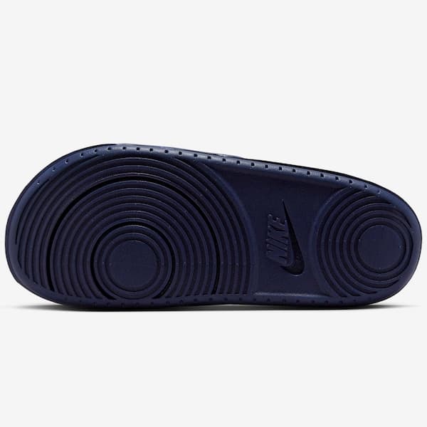 Sola do chinelo Nike Offcourt Slide masculino azul escuro com design ventilado.
