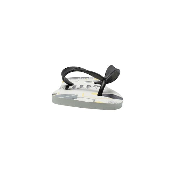Chinelo Dupe Santos FC masculino e feminino com estampa hexágono branco e preto.
