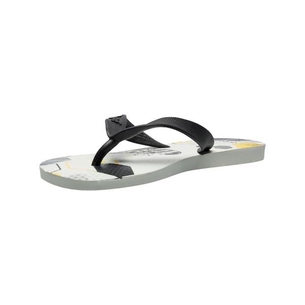 Chinelo Dupe Santos FC masculino e feminino padrão hexágono com sola preta.