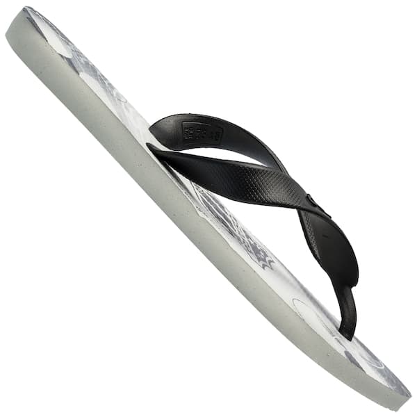 Sandália flip-flop Ceará Dupé 4144755 unissex com estampa de escudo de time de futebol, branco e cinza.
