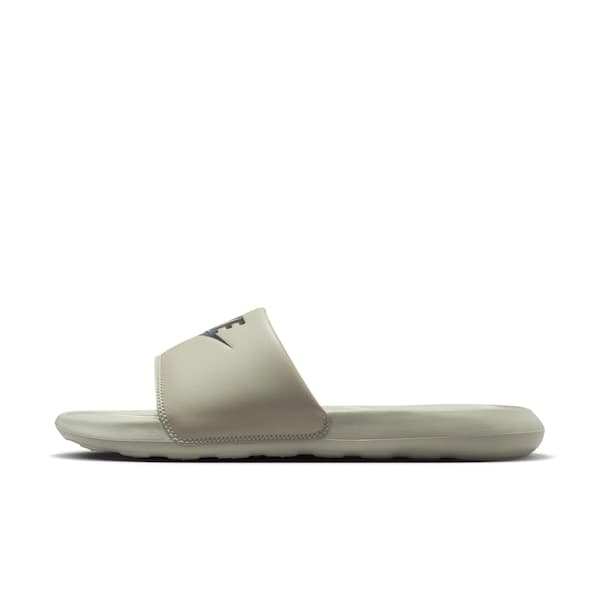 Nike Victori Slide Masculino, chinelo cinza claro, estilo casual, confortável.