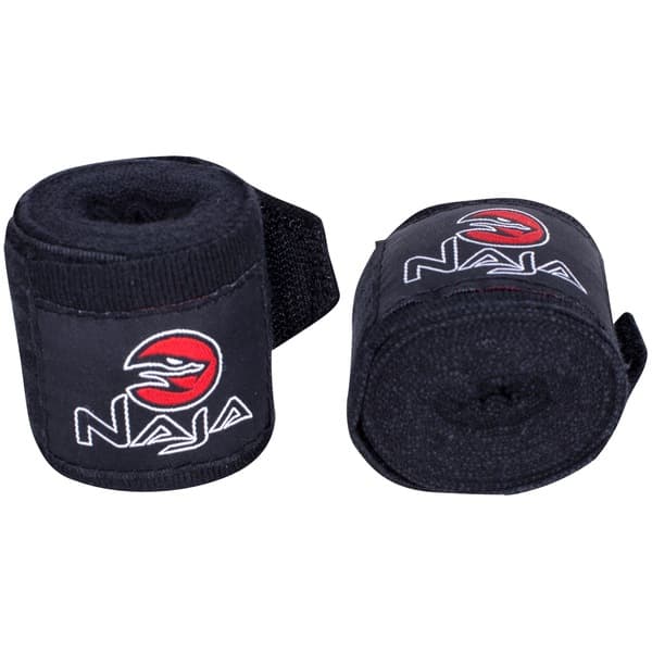 Kit de Boxe Naja: Bandagem + Protetor Bucal + Luvas de Boxe Black - 12 OZ - Adulto