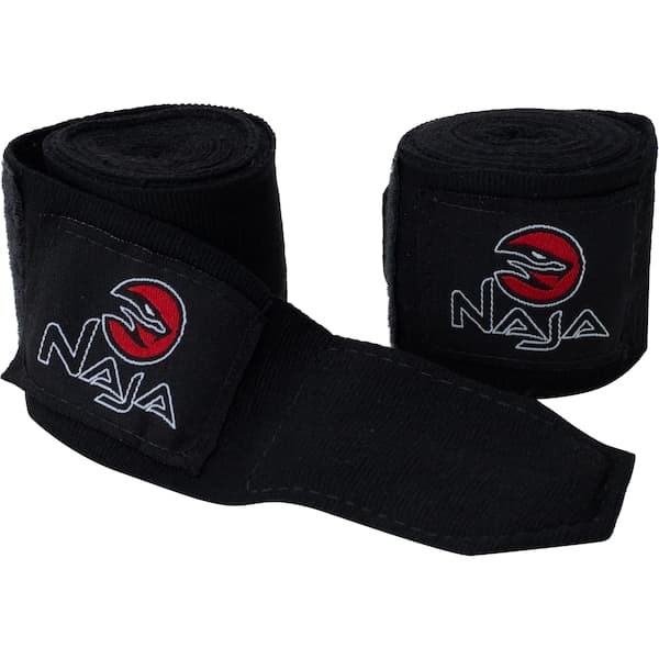 Kit de Boxe Naja: Bandagem + Protetor Bucal + Luvas de Boxe Black - 14 OZ - Adulto
