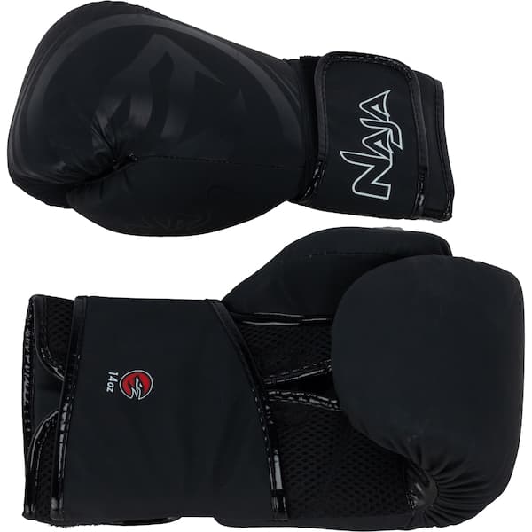 Kit de Boxe Naja: Bandagem + Protetor Bucal + Luvas de Boxe Black - 14 OZ - Adulto