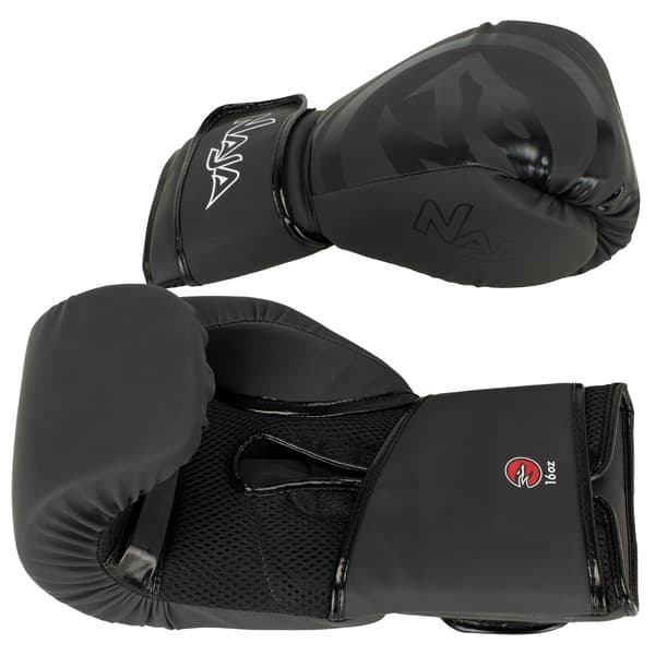 Kit de Boxe Naja: Bandagem + Protetor Bucal + Luvas de Boxe Black - 16 OZ - Adulto