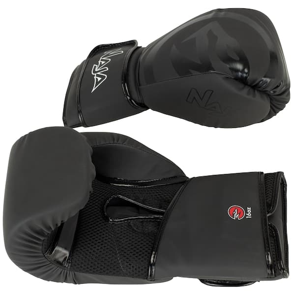 Kit de Boxe Naja: Bandagem + Protetor Bucal + Luvas de Boxe Black - 16 OZ - Adulto