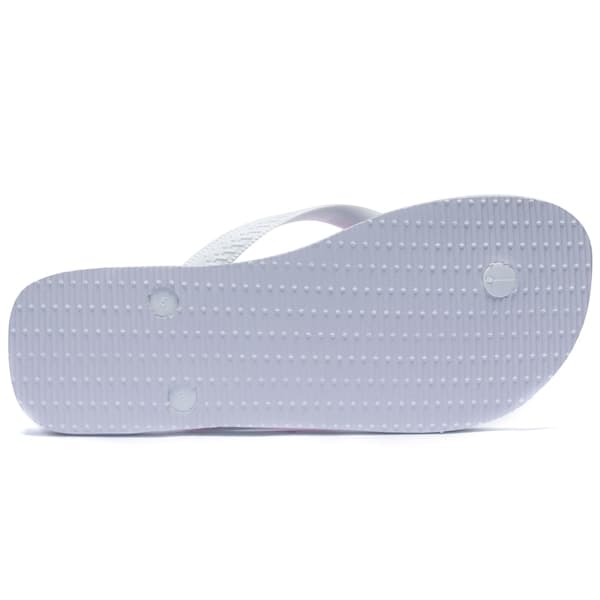 Outra vista da sola com pontos de ventilação das Havaianas Brasil Logo Flip Flops.
