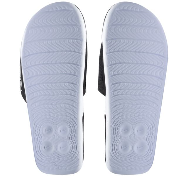 Nike Air Max Cirro Slide Sandal Adulto Black, sola texturizada branca e preta.