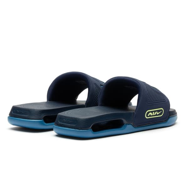 Sandália Nike Air Max Cirro Slide Azul e Cinza, design ergonômico e respirável.