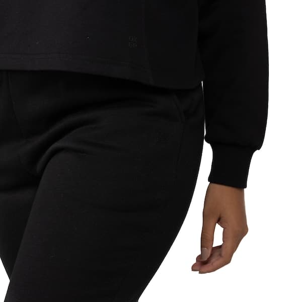 Blusa de Moletom Feminina Oxer com Recorte Texturizado na Lateral