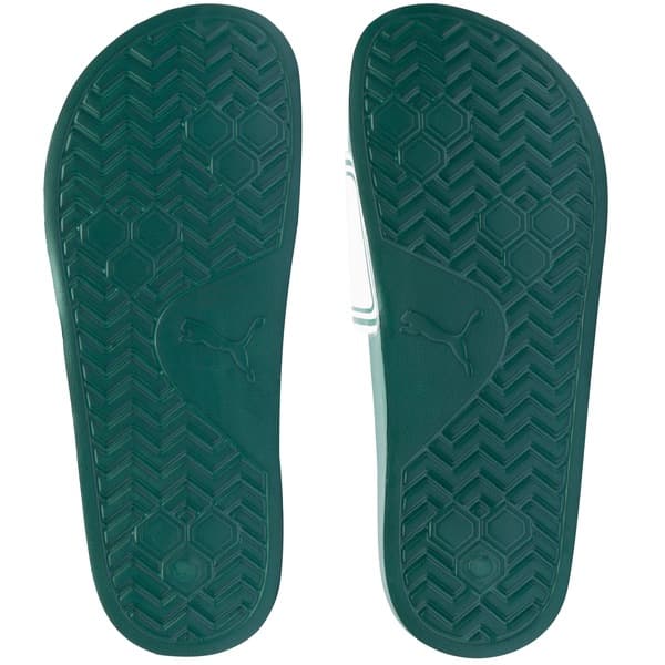 Puma Leadcat 2.0 Team Slide Adulto Verde e Branco, vista inferior com detalhes da sola.