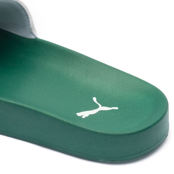 Puma Leadcat 2.0 Team Slide Adulto Verde e Branco, detalhe da sola com logotipo.