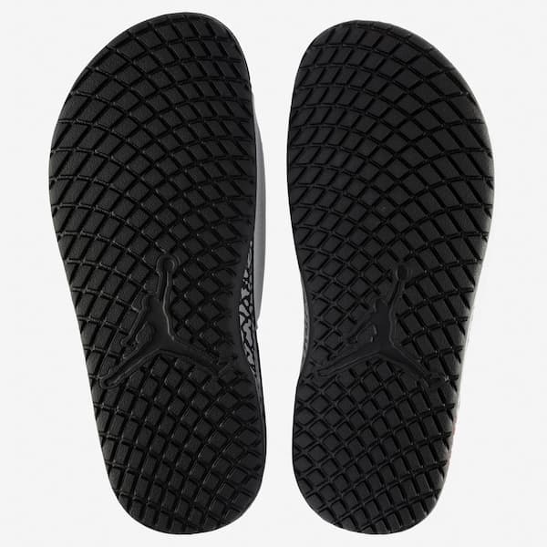 Sola da Jordan Hydro III Retro Slide Sandal branca e vermelha com logotipo Jordan.