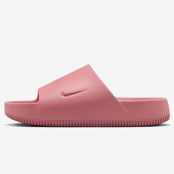 Sandália de slide rosa Nike Calm Essential com sola texturizada, estilo minimalista.