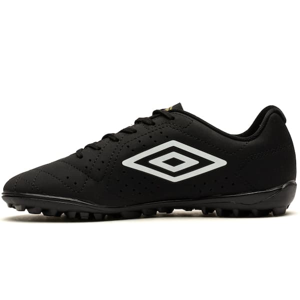 Tênis de futebol Umbro Neo Striker Orbit adulto, preto, em borracha.