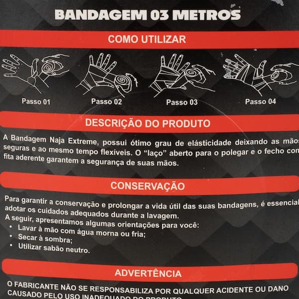 Bandagem Elástica Naja Preta 3 metros