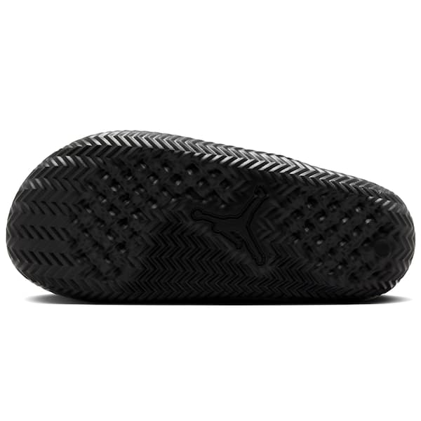 Sola da sandália Jordan Jumpman Slide Masculino Azul e Preto, com design de chevron preto.
