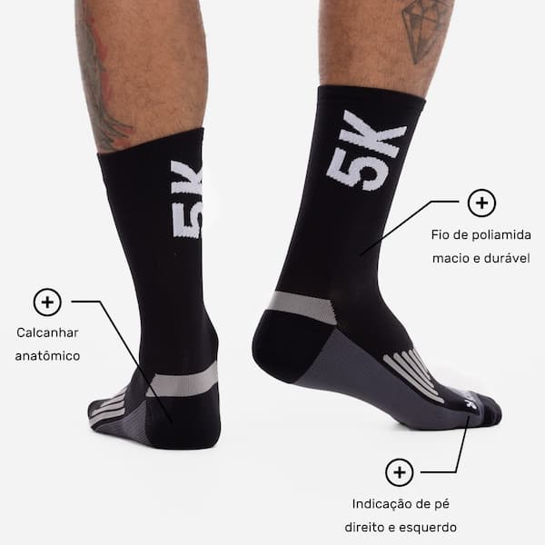 Meia Para Corrida Rally Crew 5k Cano Alto Tamanho 39-44 ASICS Adulto