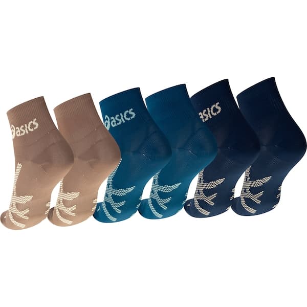 Kit 3 Pares Meias Para Corrida ASICS Cano Baixo Quarter Tamanho 34-38 Adulto