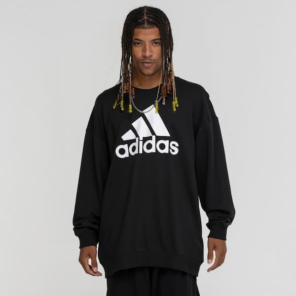 Blusão adidas sem Capuz Moletom Big Logo