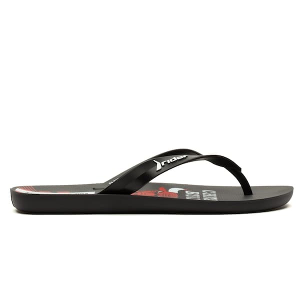 Chinelo Grendene Rider NBA Chicago Bulls Feel Dedo Adulto preto e vermelho