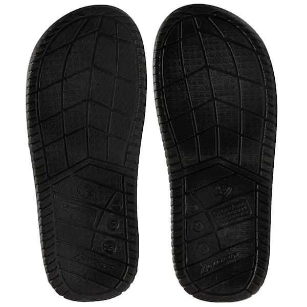 Sola texturizada do chinelo Rider Pump II Slide preto e verde.