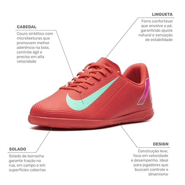 Chuteira Futsal Infantil Nike Mercurial Vapor 16 Club