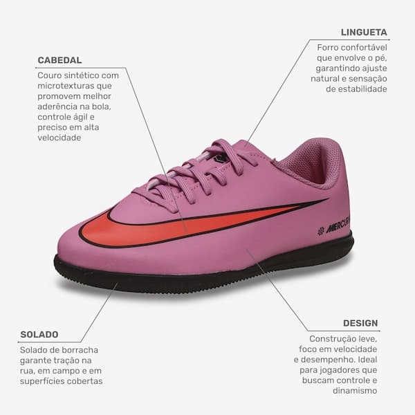 Chuteira Futsal Infantil Nike Mercurial Vapor 16 Club