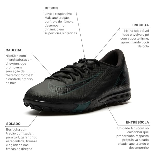 Chuteira Society Adulto Nike Zoom Mercurial Vapor 16 Academy